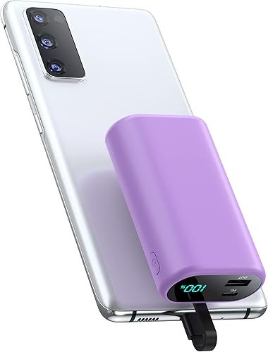 Miniatura 1 de Cargador portátil pequeño de 10800 mAh con cable USB-C integrado mini PD 3A cargador de batería de carga rápida pantalla LCD ultracompacta