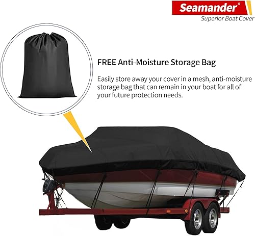 Miniatura 6 de Cubierta Seamander para lancha, resistente e impermeable para casco en V, de tres cascos, para pesca, esquí, estilo profesional para poca