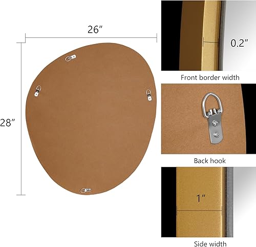 Miniatura 5 de WallBeyond Espejo asimétrico, espejo de pared irregular, espejos de pared abstractos decorativos para dormitorio, sala de estar, entrada, pasillo,