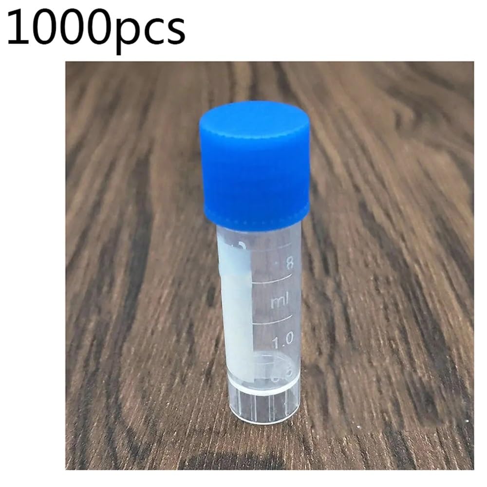 Verrerie et matériel de laboratoire Tubes cryogéniques gradués en plastique de laboratoire de 1,8 ml avec joint en silicone, 100/200/300/500/1000 pièces(1000pcs)