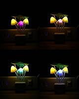 Vista 2 de Sensor Led Night Light, Color Changing Plug-in LED Mushroom Dream Bed Lamp