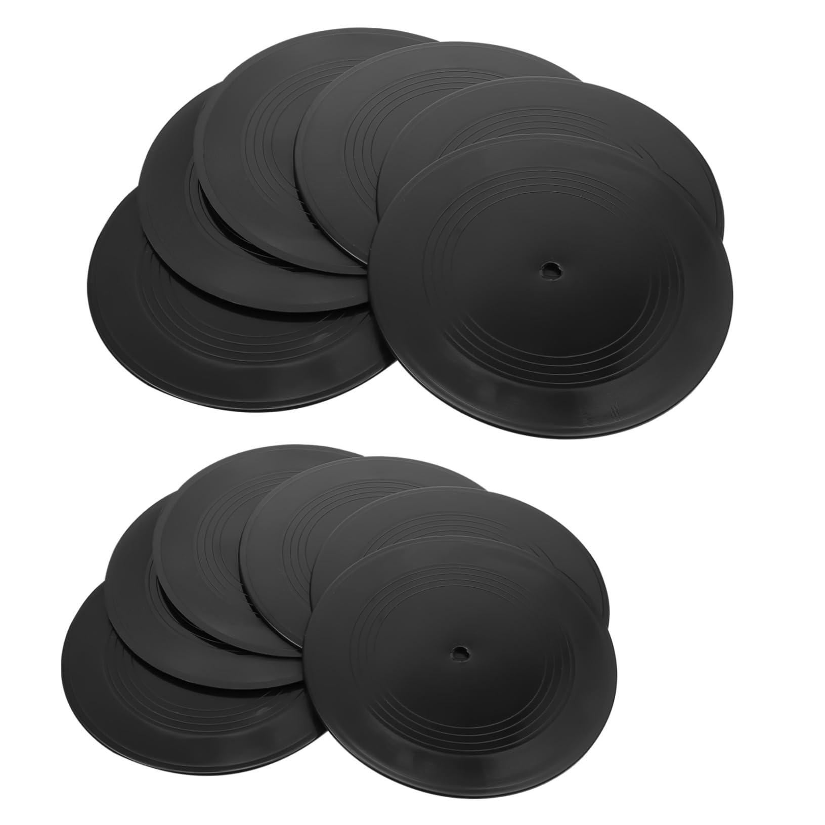 GLEAVI 12 Pezzi Dischi in Vinile Decorativi Neri Stile Retrò per Decorazione Pareti Bar e Caffè Materiale Vinile per Eventi e Fai da Te