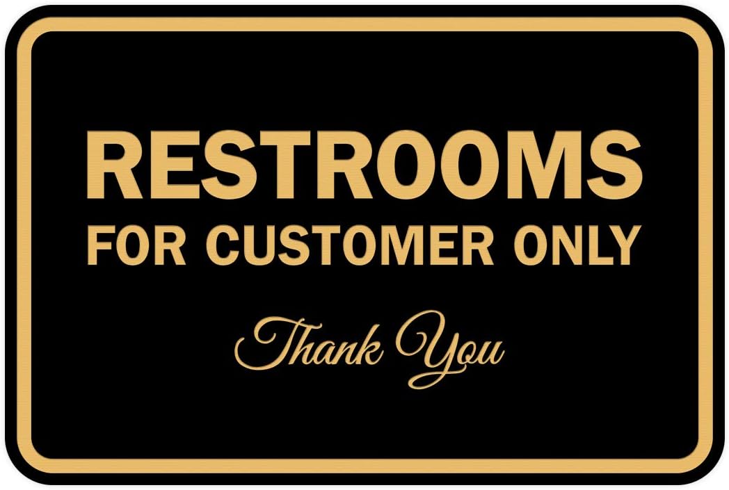 Signs ByLITA Classic Framed Restroom for Customers Sign (Black Gold) - Medium 1 Pack