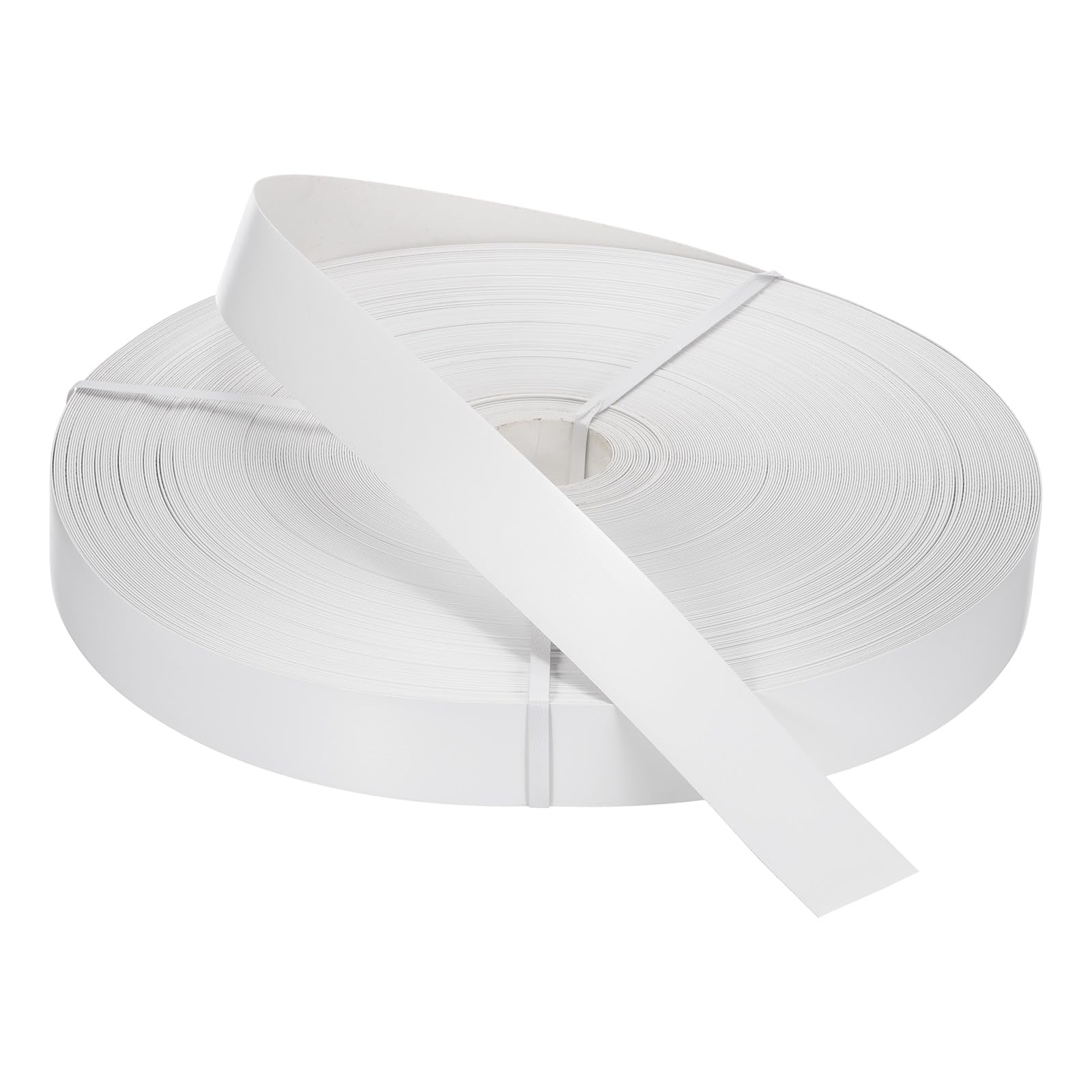 sourcing map White Edge Banding 152 m x 55 mm Veneer Tape Pre-glued Flexible Plywood Edge Banding with Hot Melt Adhesive for Furniture Restoration(500ft x 2-5/32")