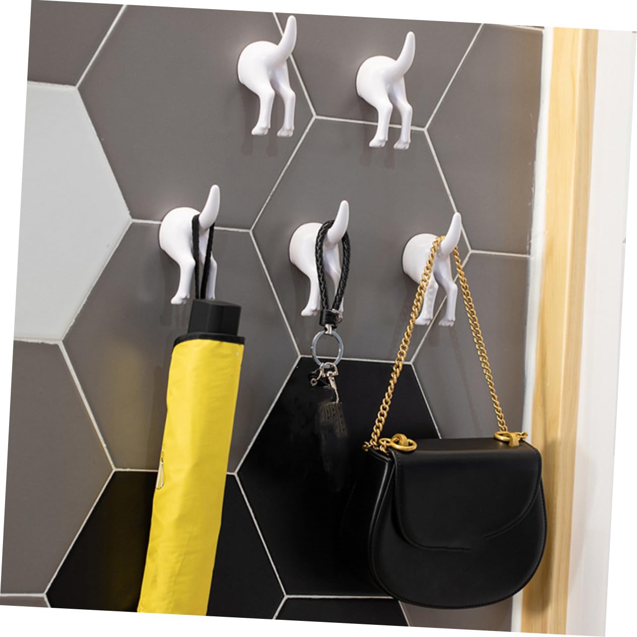 NUOBESTY 3 Series Gancho De Bata De Pared Manos Ganchos De Pared De Baño Creativo Baño Baños Gancho Funcional Ganchos Negros Mate Toalleros Rústicos Toallas Abs 5 Piezas X 3