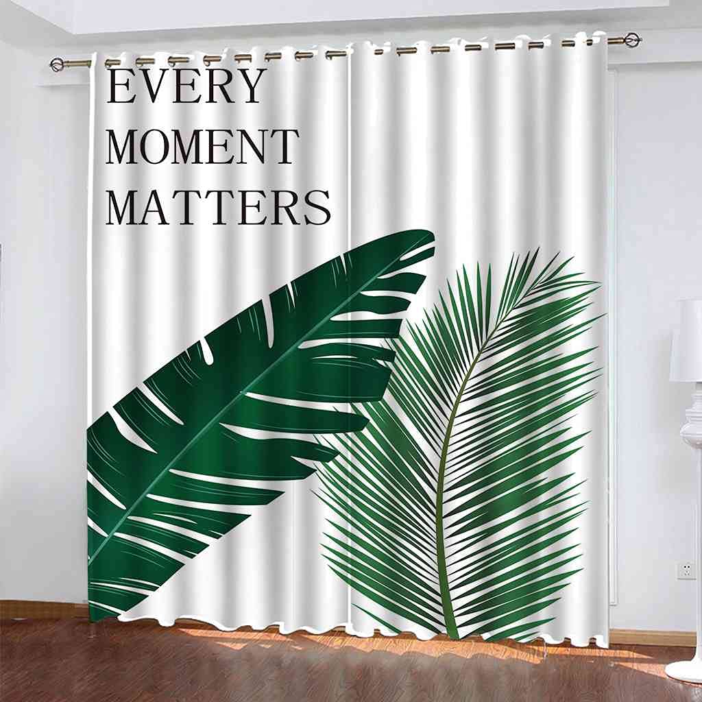 Rideaux de fenêtre imprimés feuilles pour une ambiance de salon apaisante et chambre d'enfants