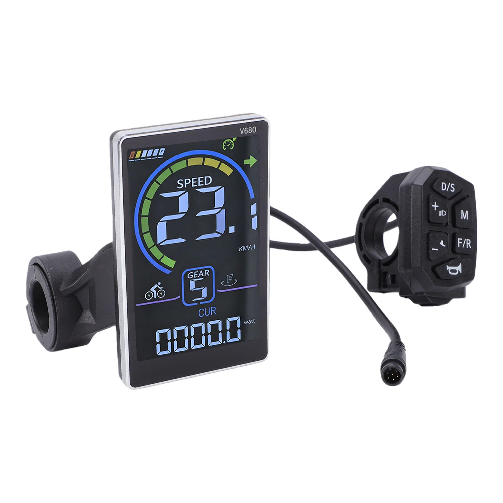Topiky Display LCD per Bici Elettrica, Pannello Display LCD per Scooter Impermeabile, Connettore a 6 Pin Accessori per la Modifica del Ciclismo per Bicicletta Elettrica per Scooter
