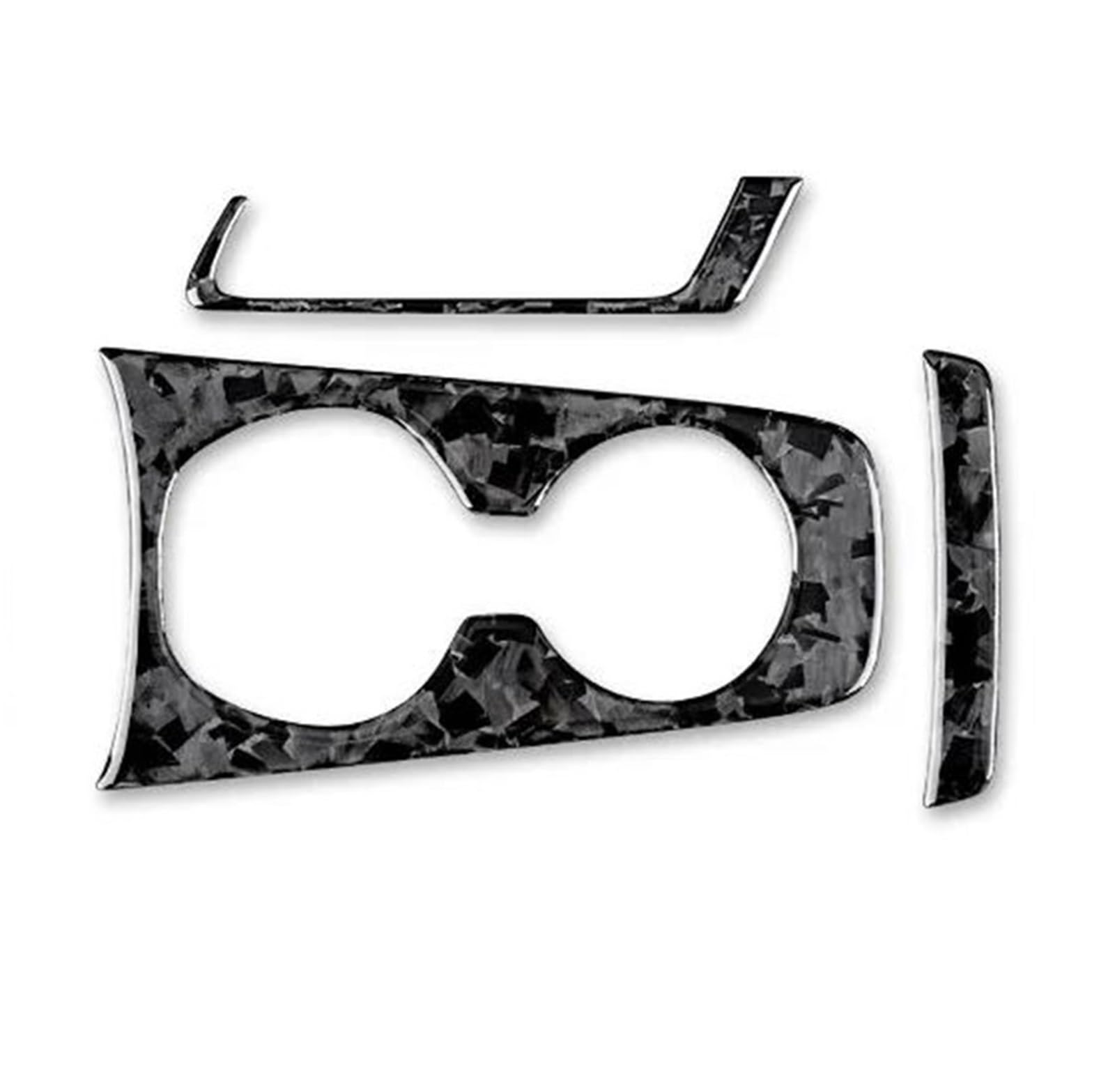 Car Decoration Interior Real Soft Carbon Fiber For Chevy For Camaro 2010-2015 Car Water Cup Holder Sticker Accessories Interior Interior Moulding Trim(Forged Carbon)