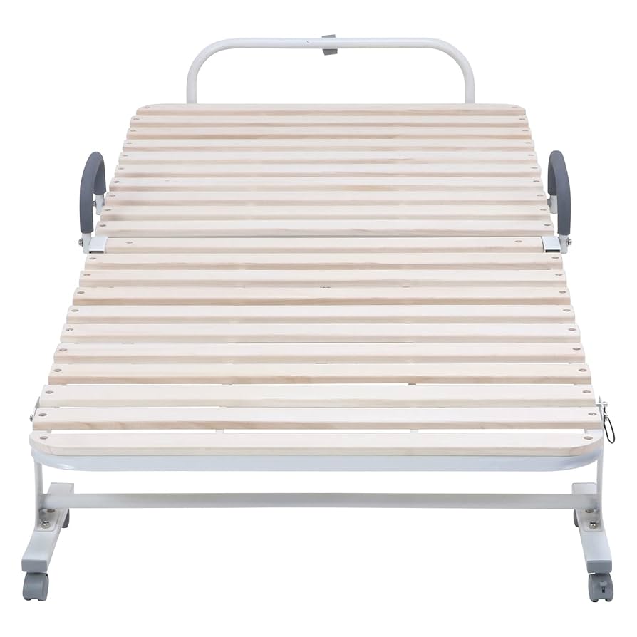 【新品・送料無料】ワンタッチスノコベッド（桐） ワンタッチスノコベッド 桐（ナチュラル/ホワイト） | 不二貿易