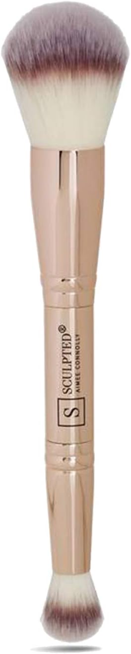 Complexion Duo Makeup Brush from Sculpted by Aimee – Double-Ended, Travel-Friendly Makeup Brush for Foundation, Primer & Concealer Application
