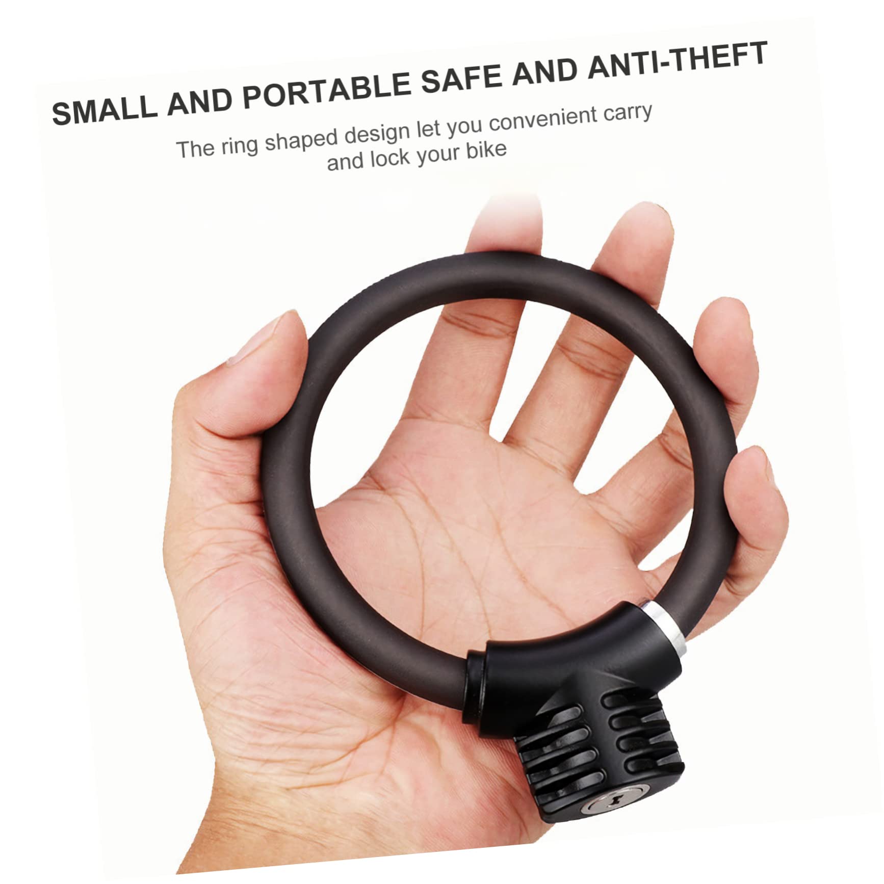 OSOLADY Outdoor Sports Safety Lock Bike Ring Lock Thick Cable Bike Lock Anti-Theft Easy to Use