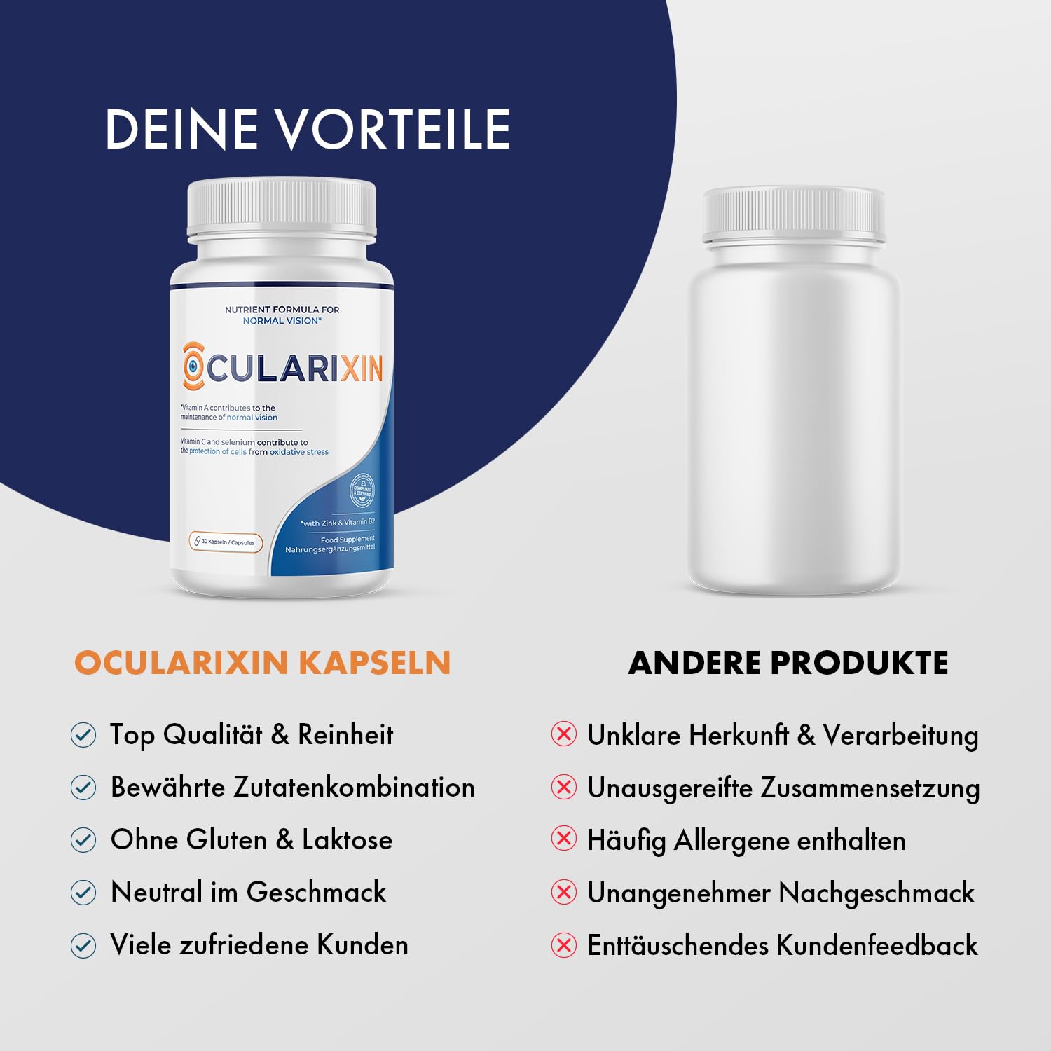 Ocularixin Kapseln | Für deine tägliche Balance | Mit Lutein, Vitaminen & Pflanzenextrakten | 1x30 Kapseln