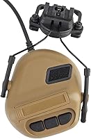 Vista 4 de Auriculares tácticos para casco de disparo, protección auditiva, amplificación de sonido, reducción de ruido, orejeras con micrófono desmontable