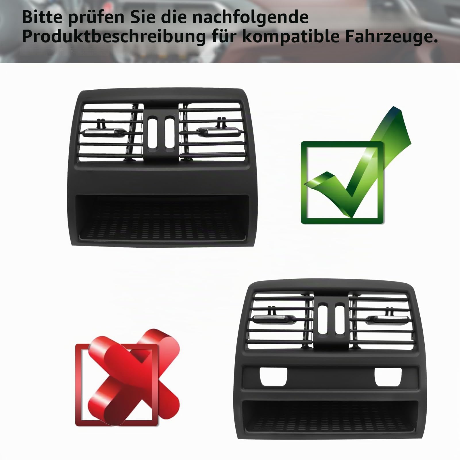 Lüftungsgitter Klimaanlage Kompatibel mit bmw 5er F10 F11 Lüftungsgitter Hinten F10 F11 520 523 525 528 530 535 550 2010-2016 (Model C)
