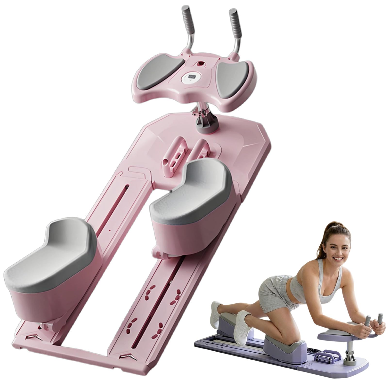 Spine Twist & Stretch Trainer,6-in-1 Multi-Functional Ab Trainer,3-Level Adjustment,70CM Big Crawl,Max 507lbs/230 kg,Detachable,for Waist and Core Training Pink