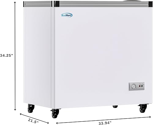 Vista 41 de KoolMore - Vitrina comercial para congelador de helados MCF-6C, congelador superior de vidrio con 2 cestas de almacenamiento y tapa deslizante