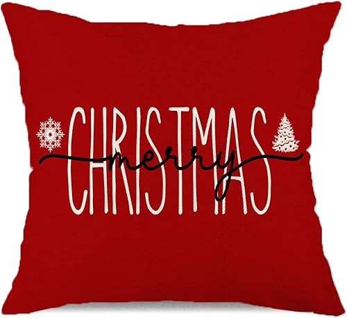 Miniatura 16 de Funda de almohada de Navidad, decoraciones navideñas, funda de cojín para sofá, diseño rústico de granja, 30.5 x 50.8 cm (Rojo, 30.5x50.8 cm)
