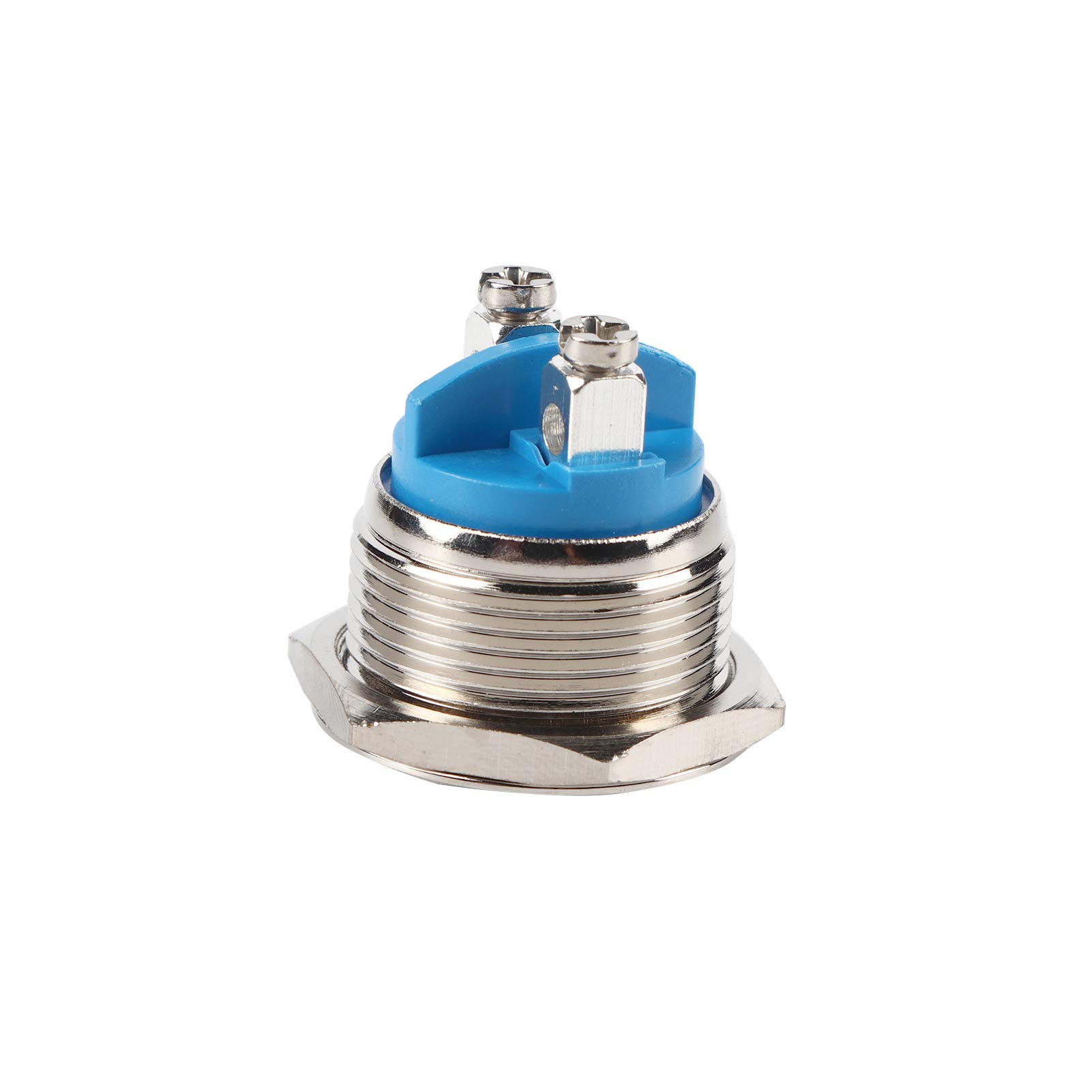 Interruttore a pulsante 12V, interruttore a pulsante in metallo impermeabile 19 mm Interruttore momentaneo a clacson per interruttore auto, clacson, interruttore di spegnimento, spie, portafusibili
