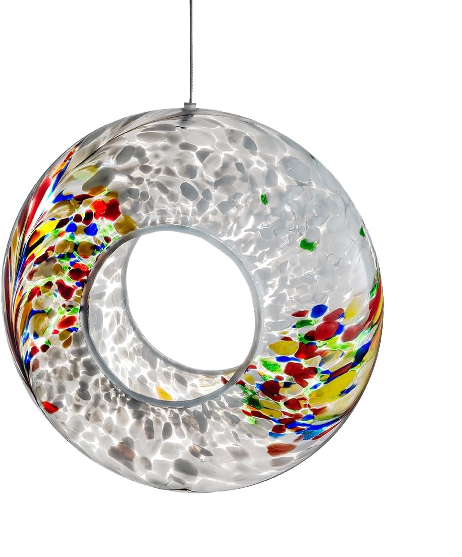 Hanging Glass Bird Feeder - White