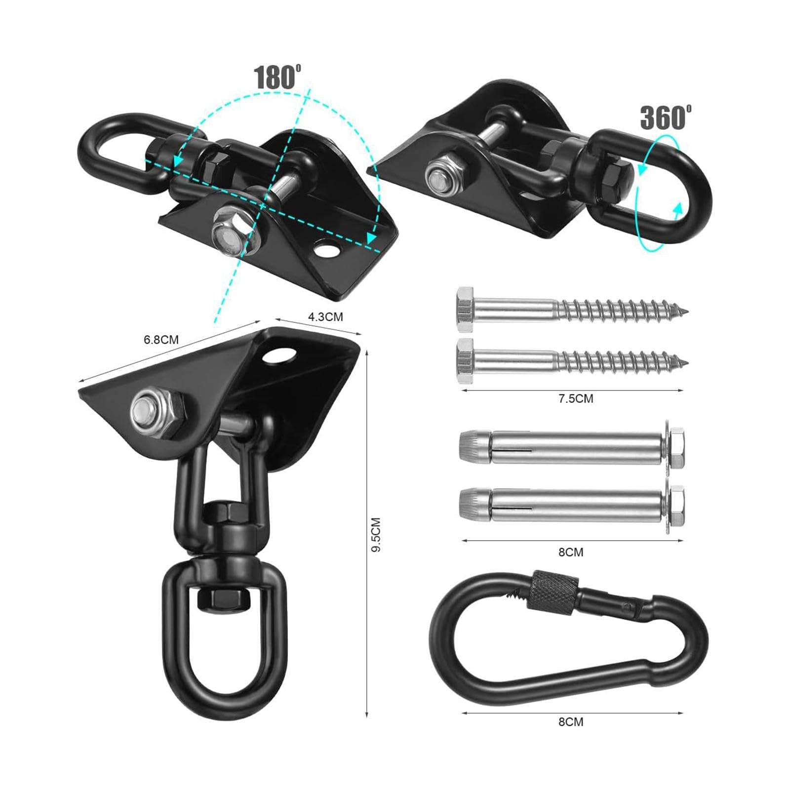 Amazon | Yajuyi 360°回転ハンモック吊り下げキット、スイング