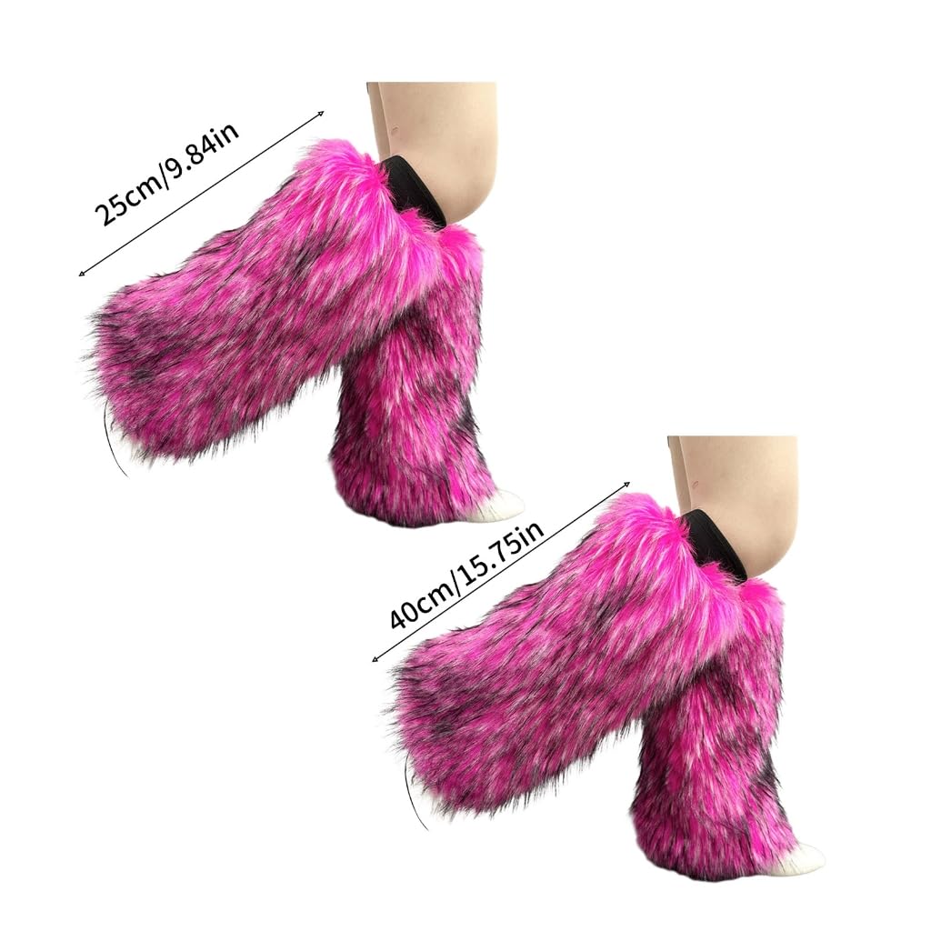 Faux Furs Leg Warmers for Womens Winter Warm Furs Boot Cuffs Covers,Cozy,Christmas,Halloween,Party, Cosplay Costume