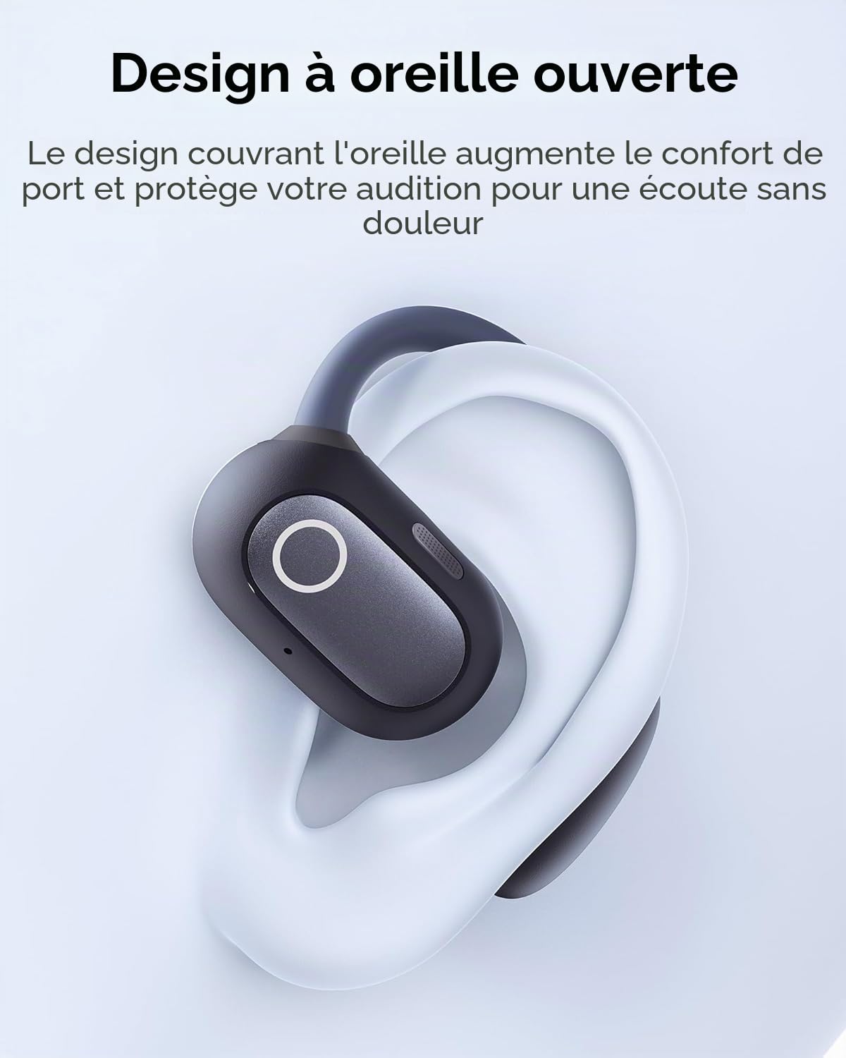 Baseus Eli Sport 1 Écouteurs Open Ear Bluetooth, Acoustique Directionnelle, Basses Puissantes, Ultra-légers, Résistants à l'eau IPX4, Microphones ENC, Bluetooth 5.3 pour la Course, l'entraînement