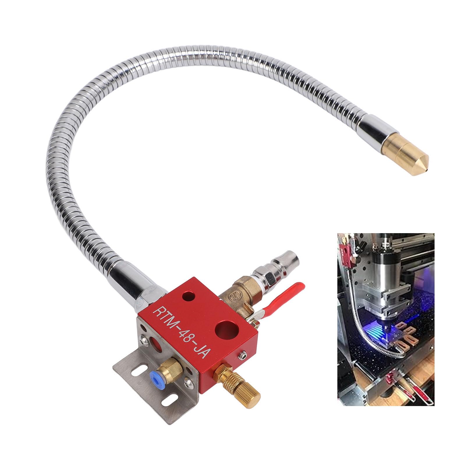 Mgły smarowe smarowanie układu sprayu 48 cm elastyczny metalowy wąż z 2M miękki rurka regulowana opryskiwacz chłodzenia do tokarki CNC Cuts Maszyna grawerowania aluminium stopu