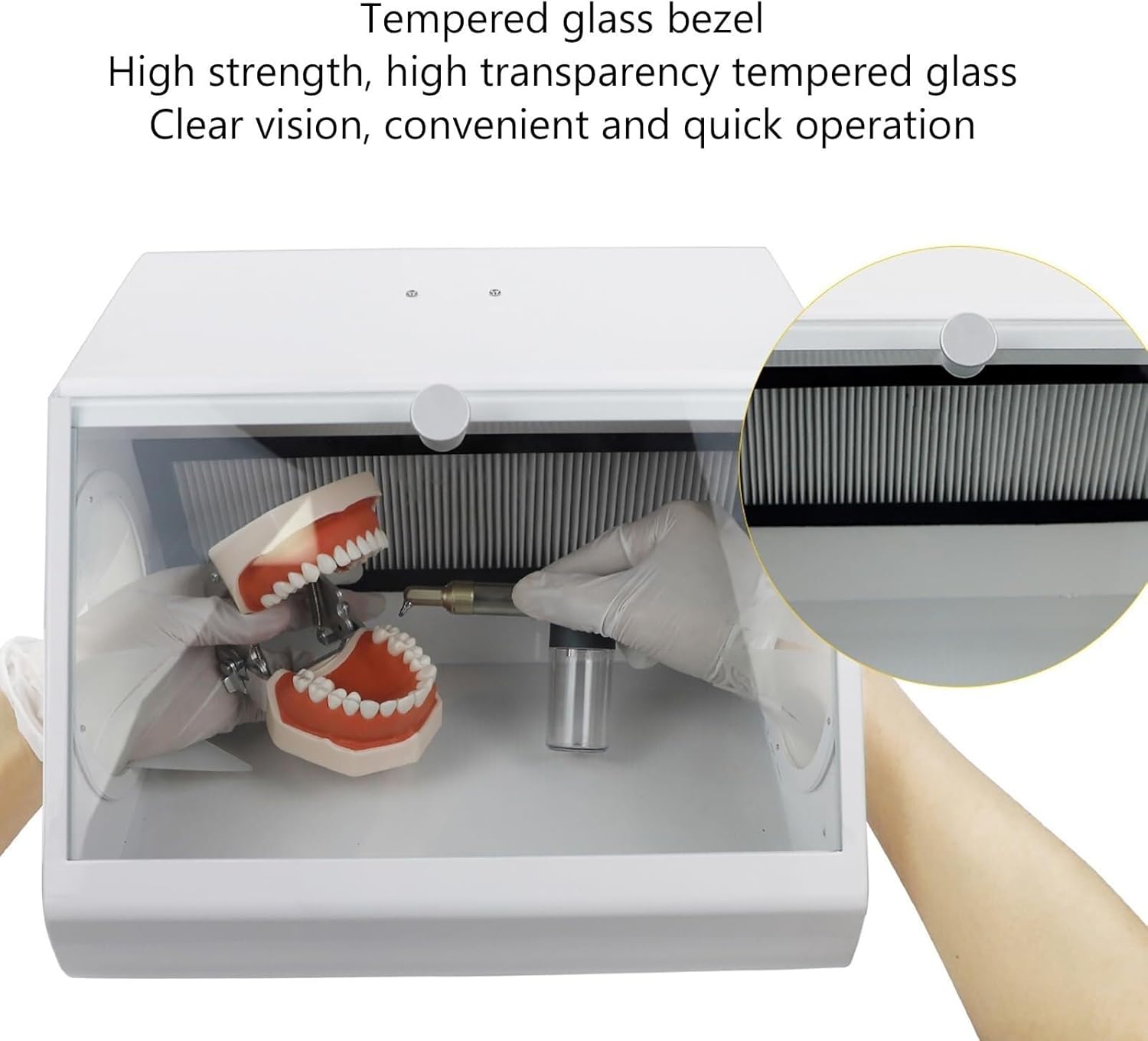 Sand Blaster Cabinet Sand Blaster Cabinet,Dental Lab Dust Box,Sandblasting Protector, Grinding Polishing,and Filter Device,for Lapping