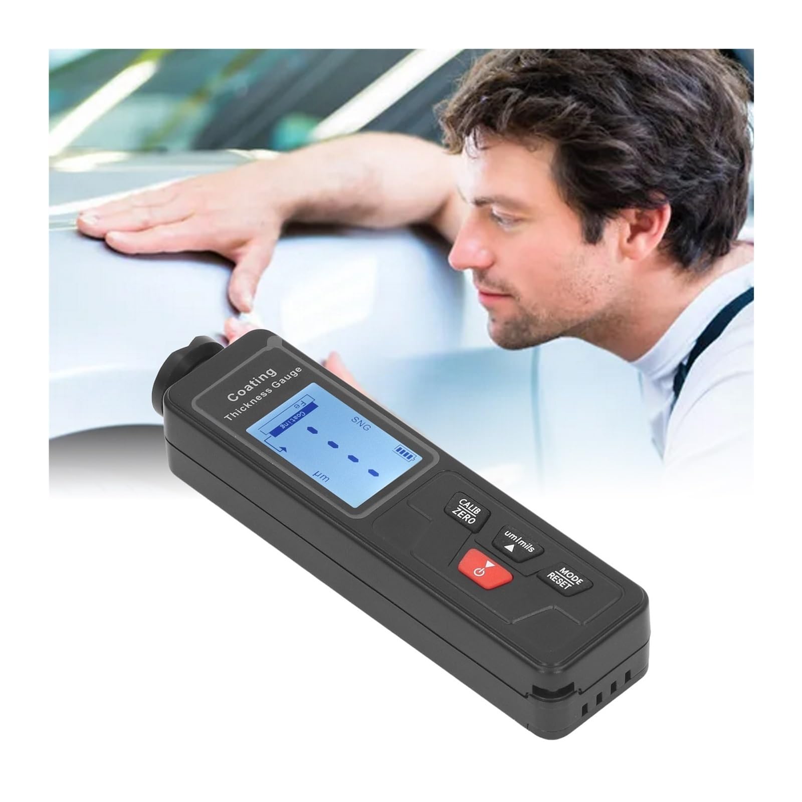 Miernik grubości, Miernik Grubości Lakieru, Niestandardowy Tester Podświetlany Ekran LCD Automatyczne Rozpoznawanie Samochodu, dla samochodu