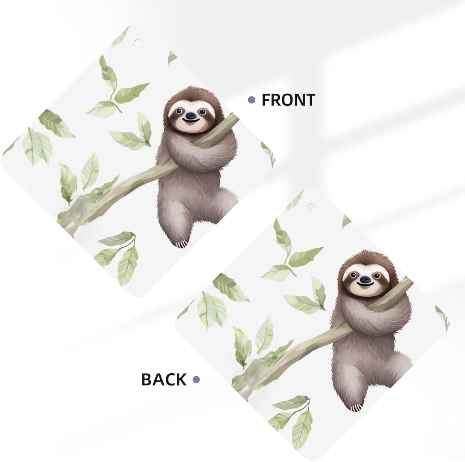 Car Air Freshener 24 PCS sloth pattern Hanging Car Air Fresheners Auto Interior Decor Card Freshener Strong Scented Card Lavender Cars Scents for Office Bedroom Close Drawer Square