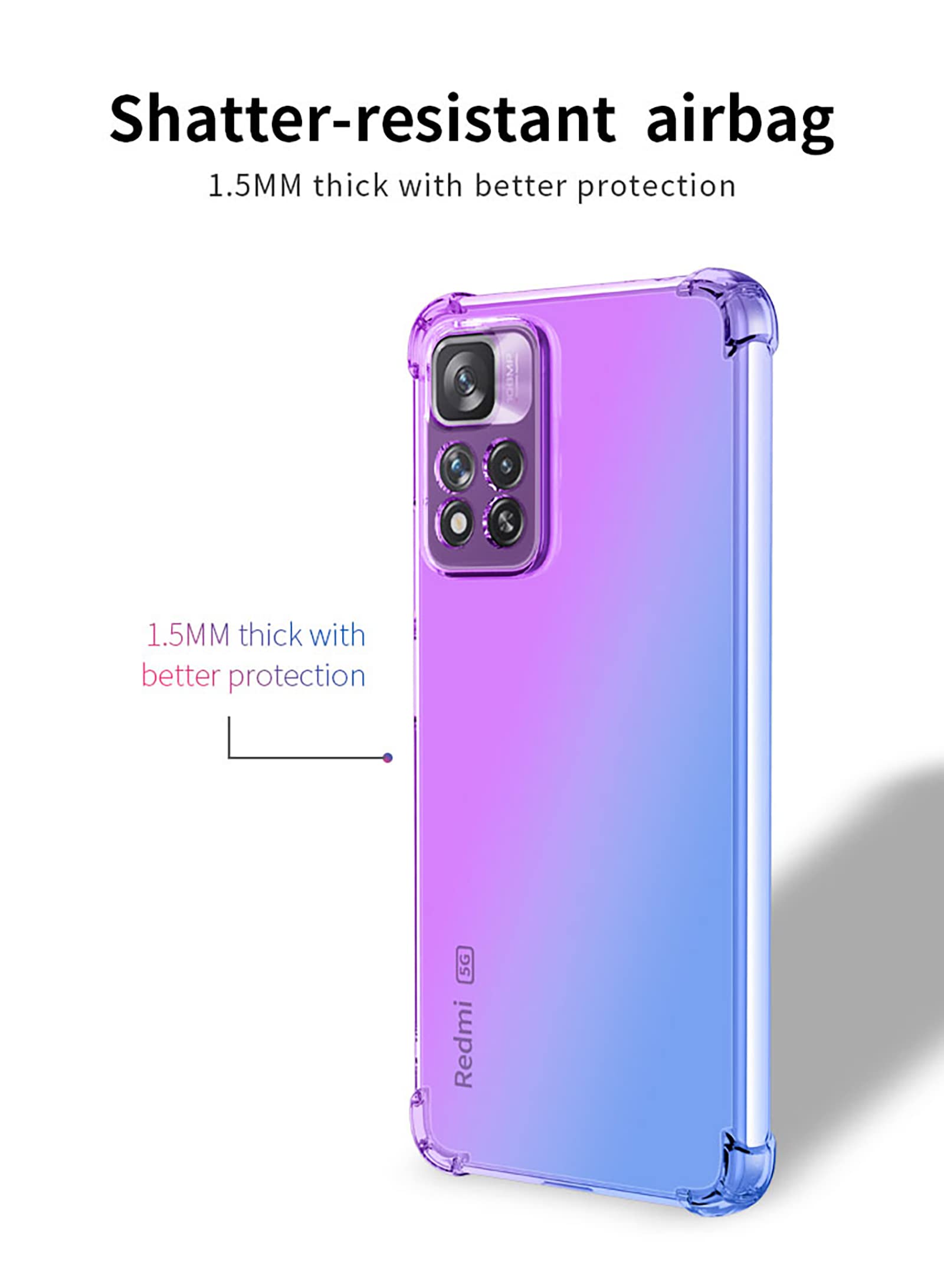 GOKEN Cover for Xiaomi Redmi Note 11 4G / Redmi Note 11S, Silicone TPU