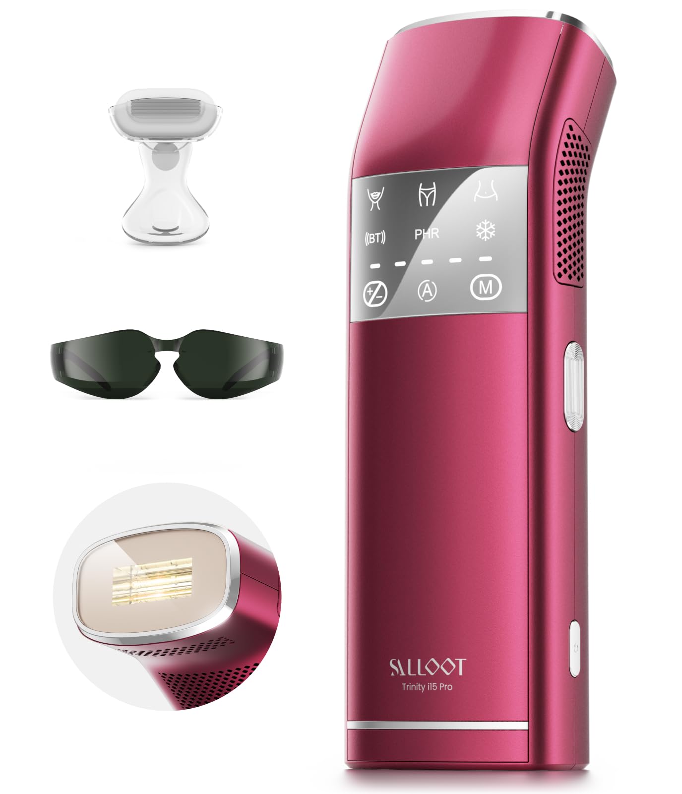 27J 100W Epilatore Luce Pulsata a quattro impulso, doppia luce, zaffiro 2°C Depilazione Indolore, 16,6 cm² di comfort, modalità PHR & 4X efficace e AI APP per peli resistenti, veloce e sicuro