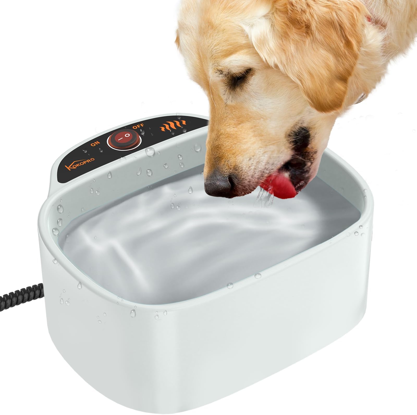 Pet Supplies Heated Water Bowl, Heated Dog Bowl with ChewProof Cord
