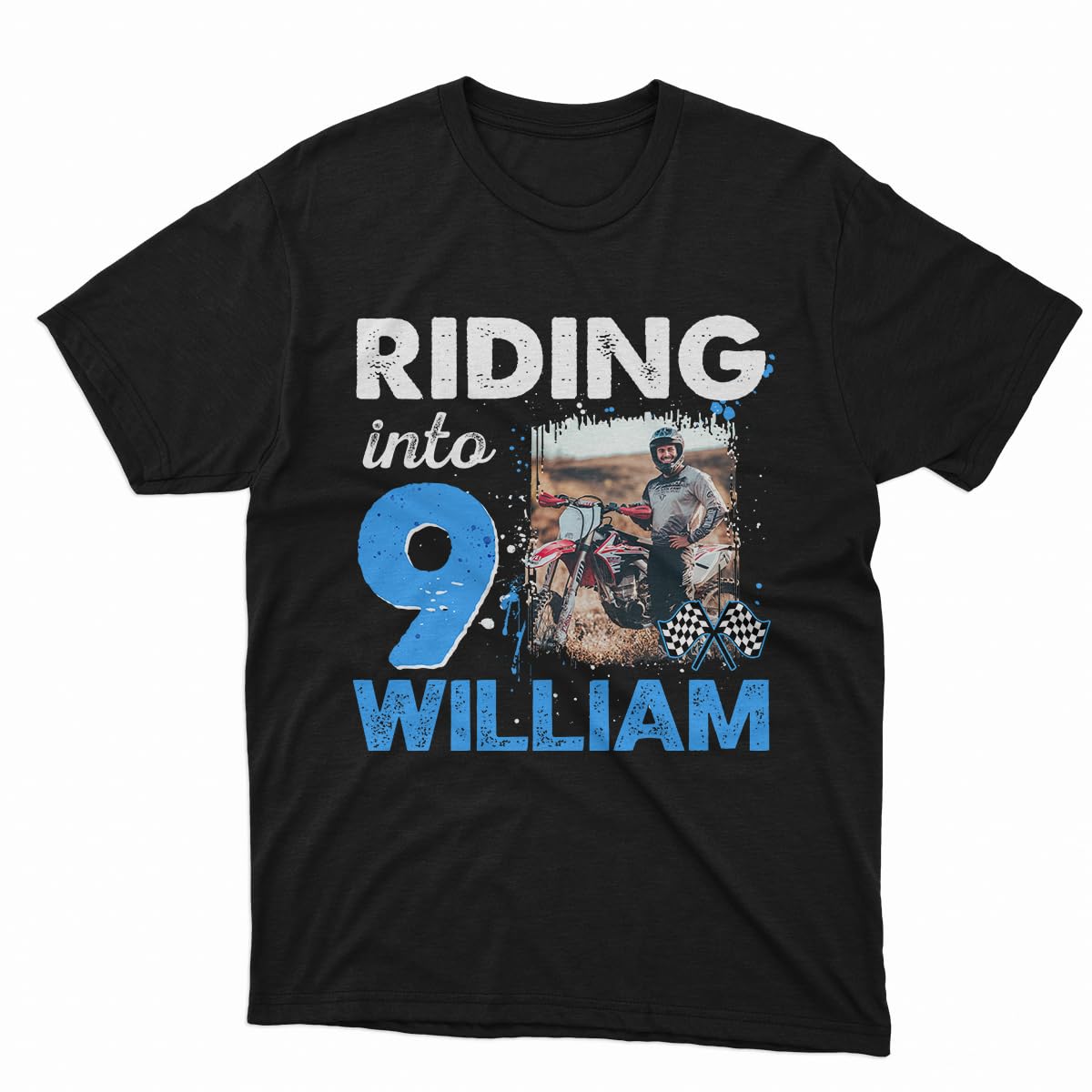 Customized Photo Motocross Racing with Name and Number, Dirt Bike Jersey Off-Road Shirt Kid Men Women Youth Motorcycle Shirt MX Racing Navy Blue