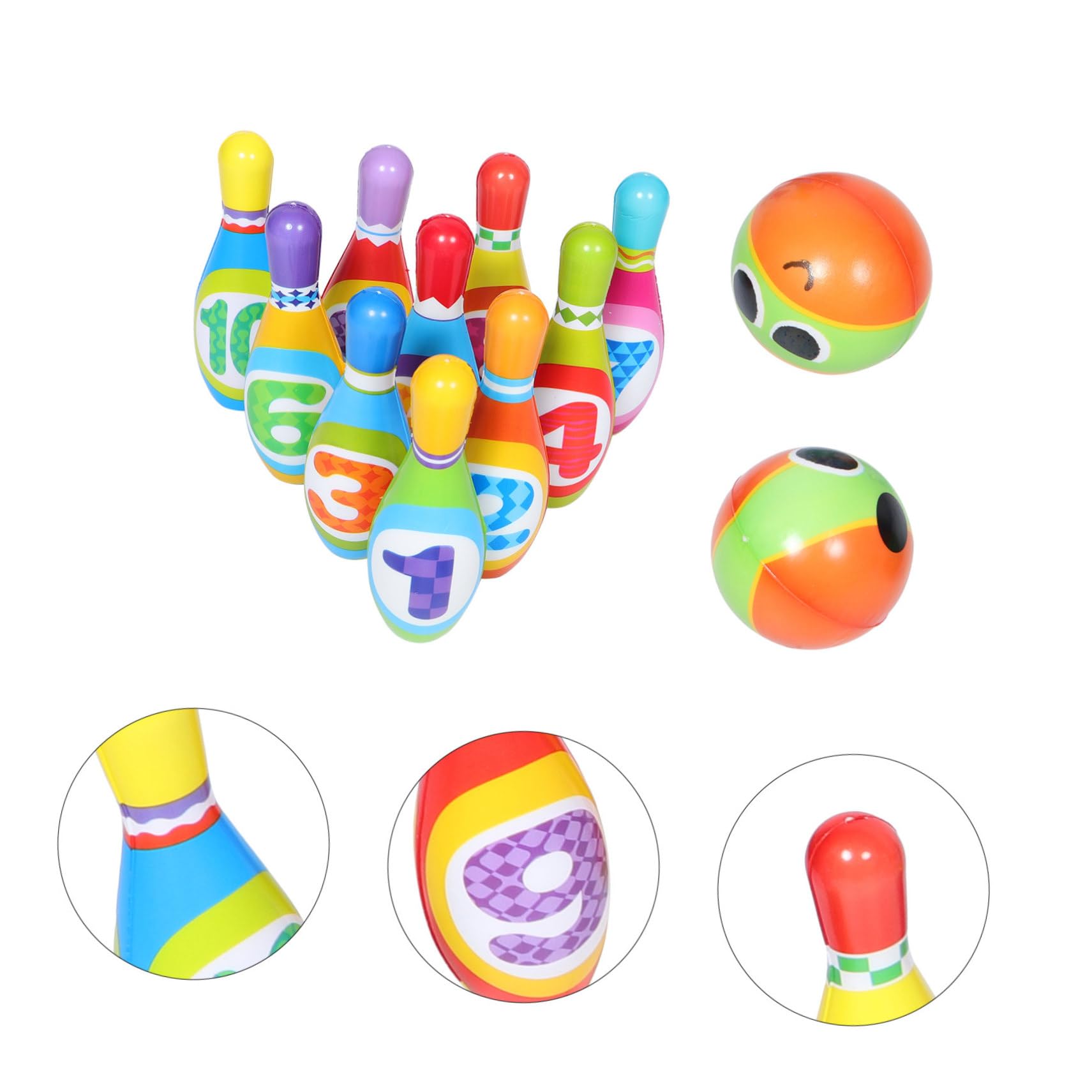 Toyvian Mini Giochi da Bowling per Ragazzo Ragazza Ragazza Birilli in Pu con Palline per attività di Gioco Educativo per Feste di Compleanno all Aperto Chiuso