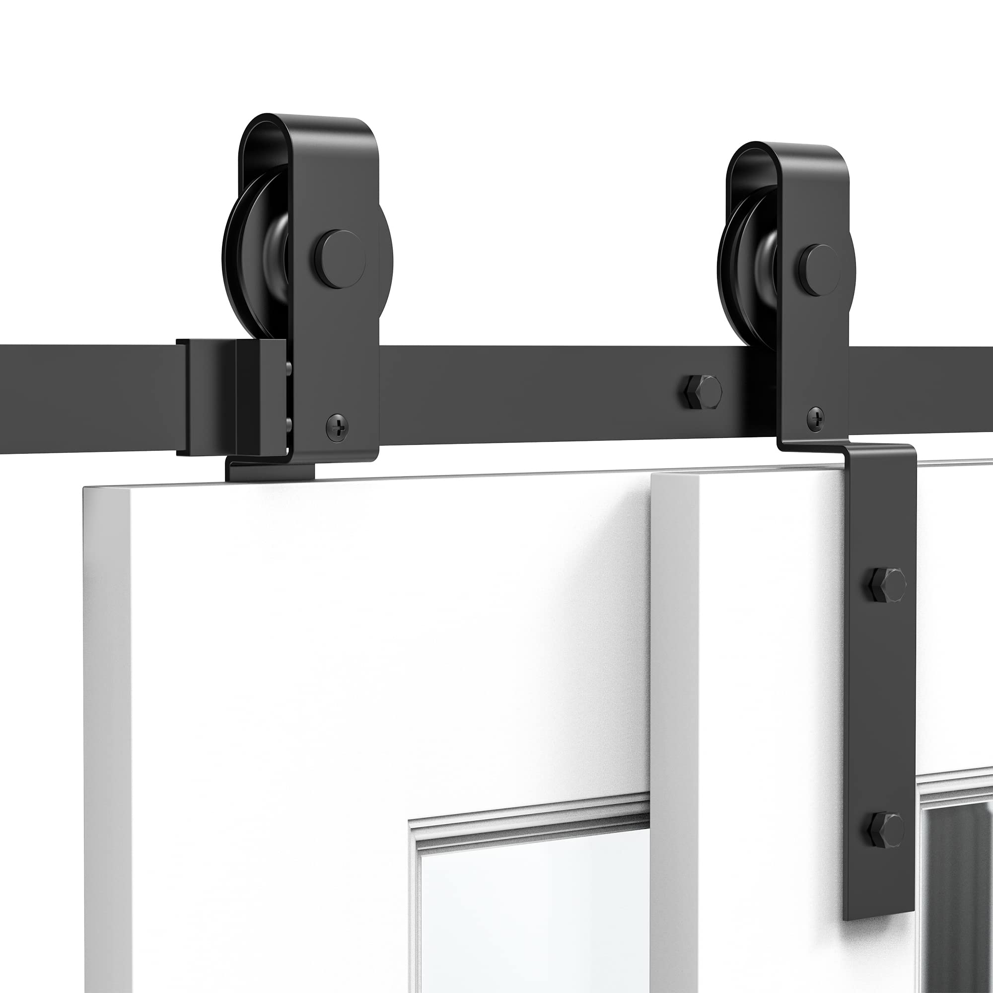 HOMCOM 200CM Quincaillerie Porte Coulissante de Grange Acier au Carbone