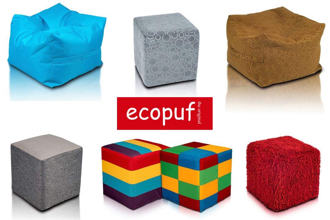 Ecopuf Yoko - Pouf en Cuir synthétique avec Fermeture éclair Anti-Perte