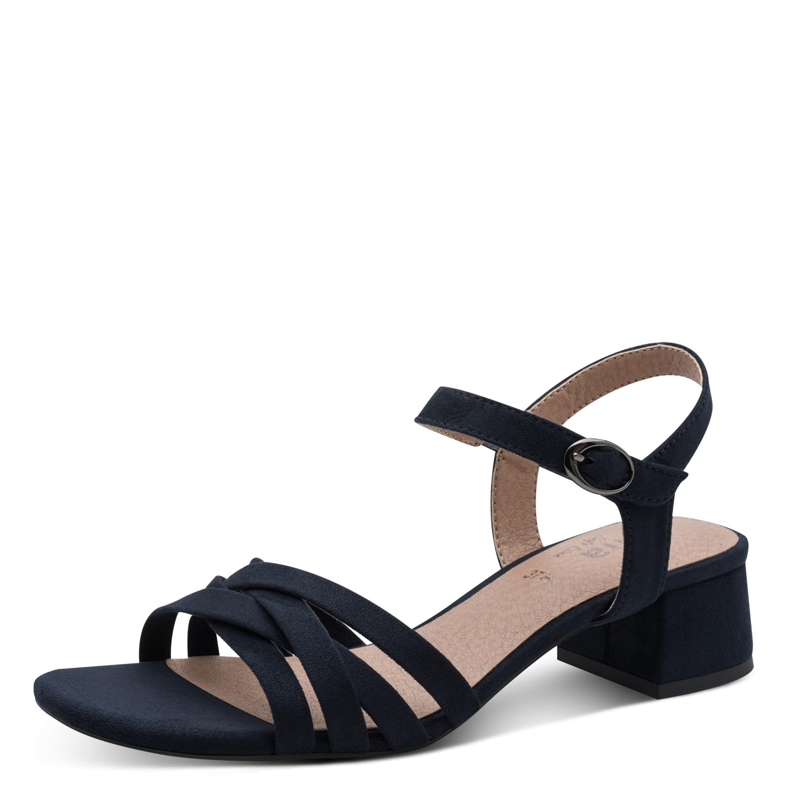 Jana Women's Heel Vegan Sandals with Heel, Navy, 41 EU