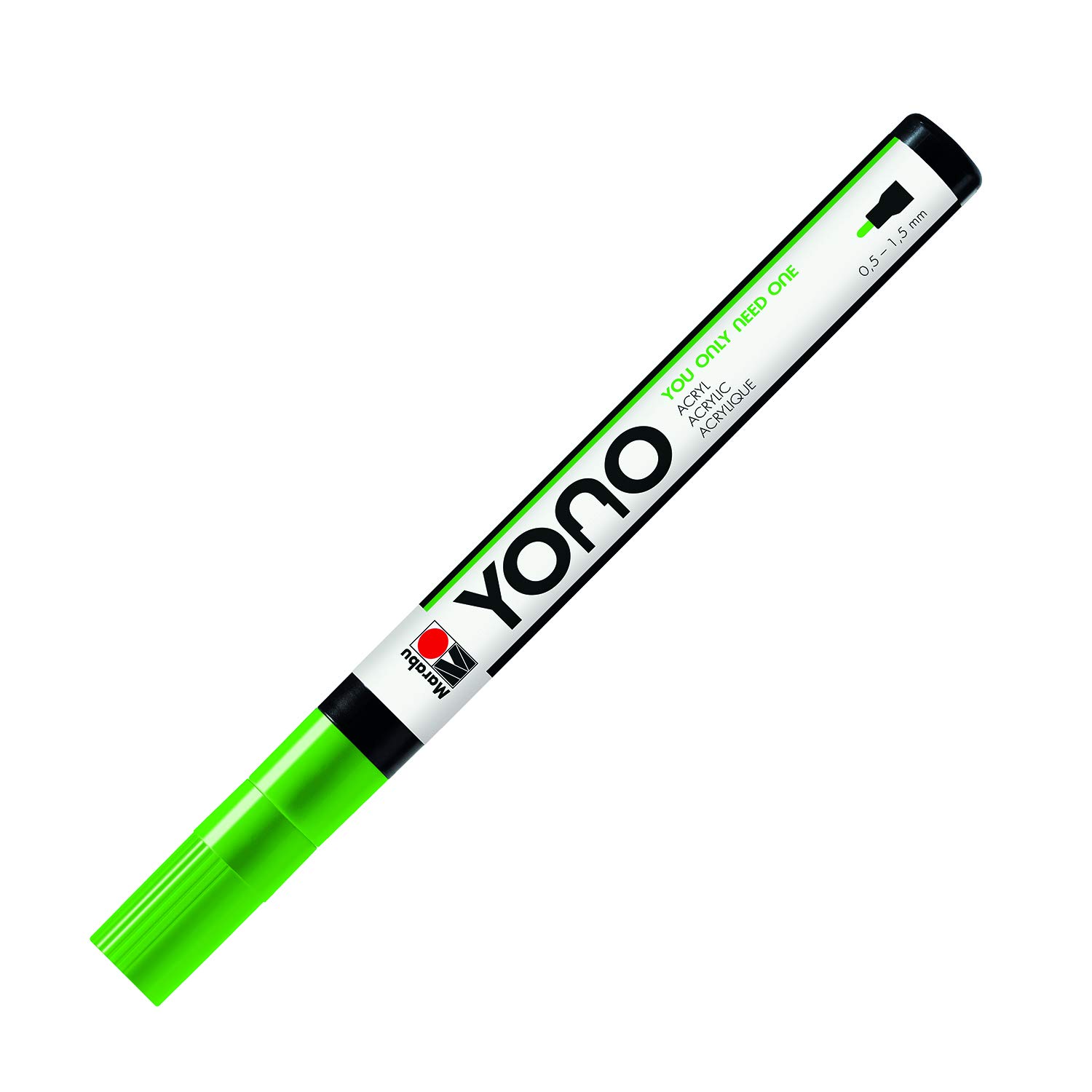 Marabu 12400101061 YONO Marker, Reseda 061, Versatile Acrylic Pen with Fine Japanese Bullet Tip 0.5-1.5 mm, Water-Based, Lightfast and Waterproof, for Almost All Surfaces, 0,5-1,5 mm