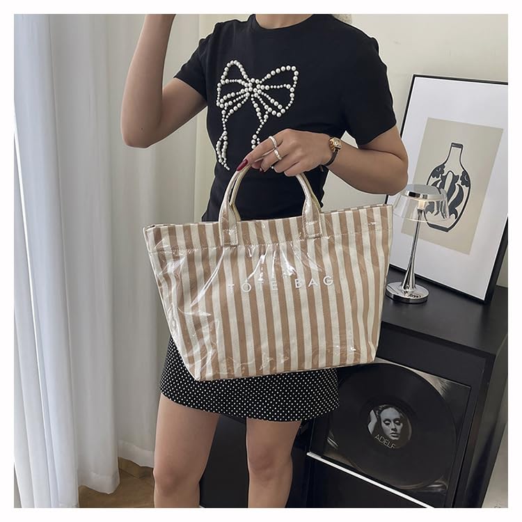 Image of Lushandy PVC Tote Bag for Women Jelly Beach Bag Top Handle Hobo Handbag | Water-Resistant, Wipe Clean, Lightweight