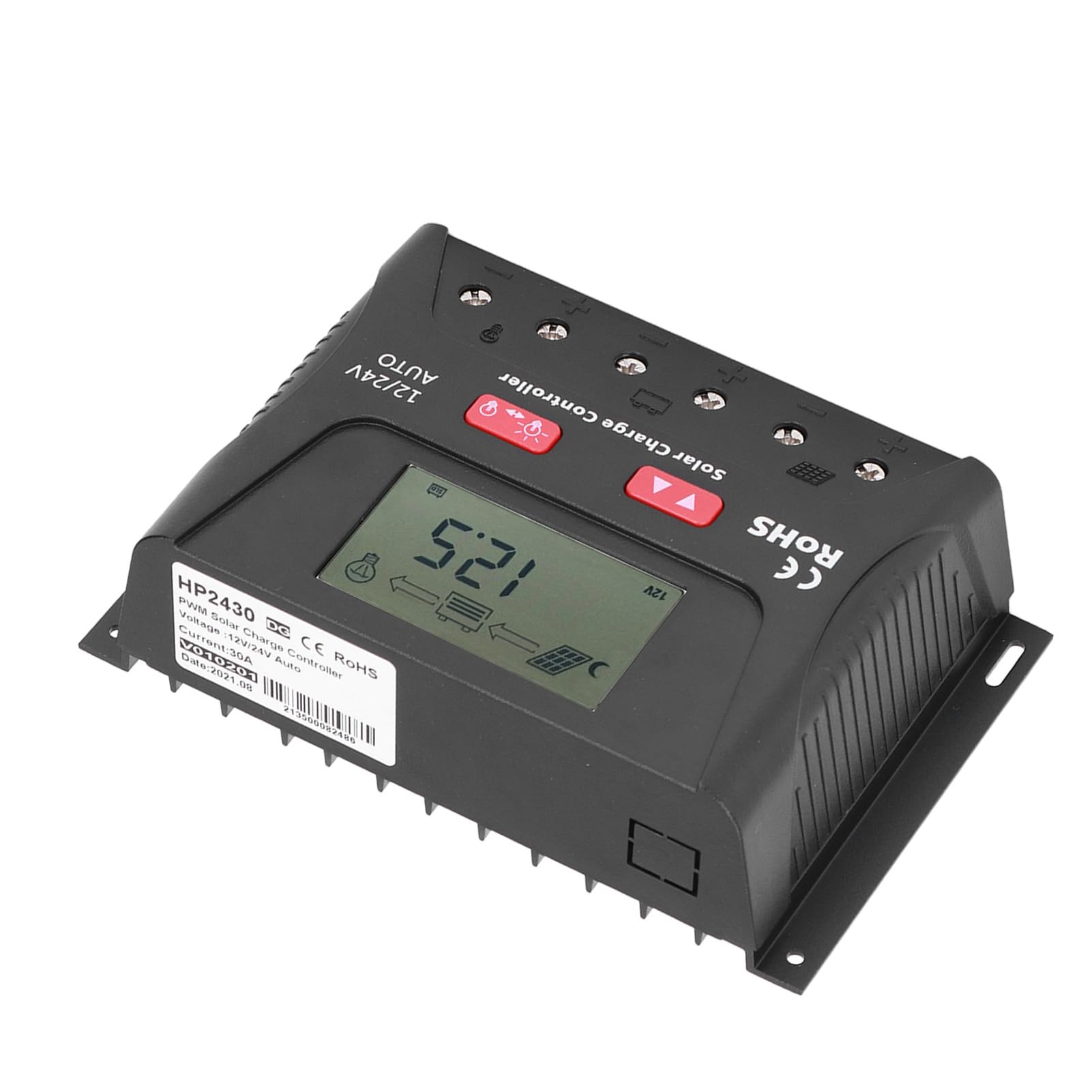 Kontroler Solarny 30 A 12 V/24 V PWM z Wyświetlaczem LCD — Automatyczna Identyfikacja Napięcia, Parametry, Solidne Funkcje Pojazdy Kempingowe, Jachty i Systemy Zasilania energią słoneczną