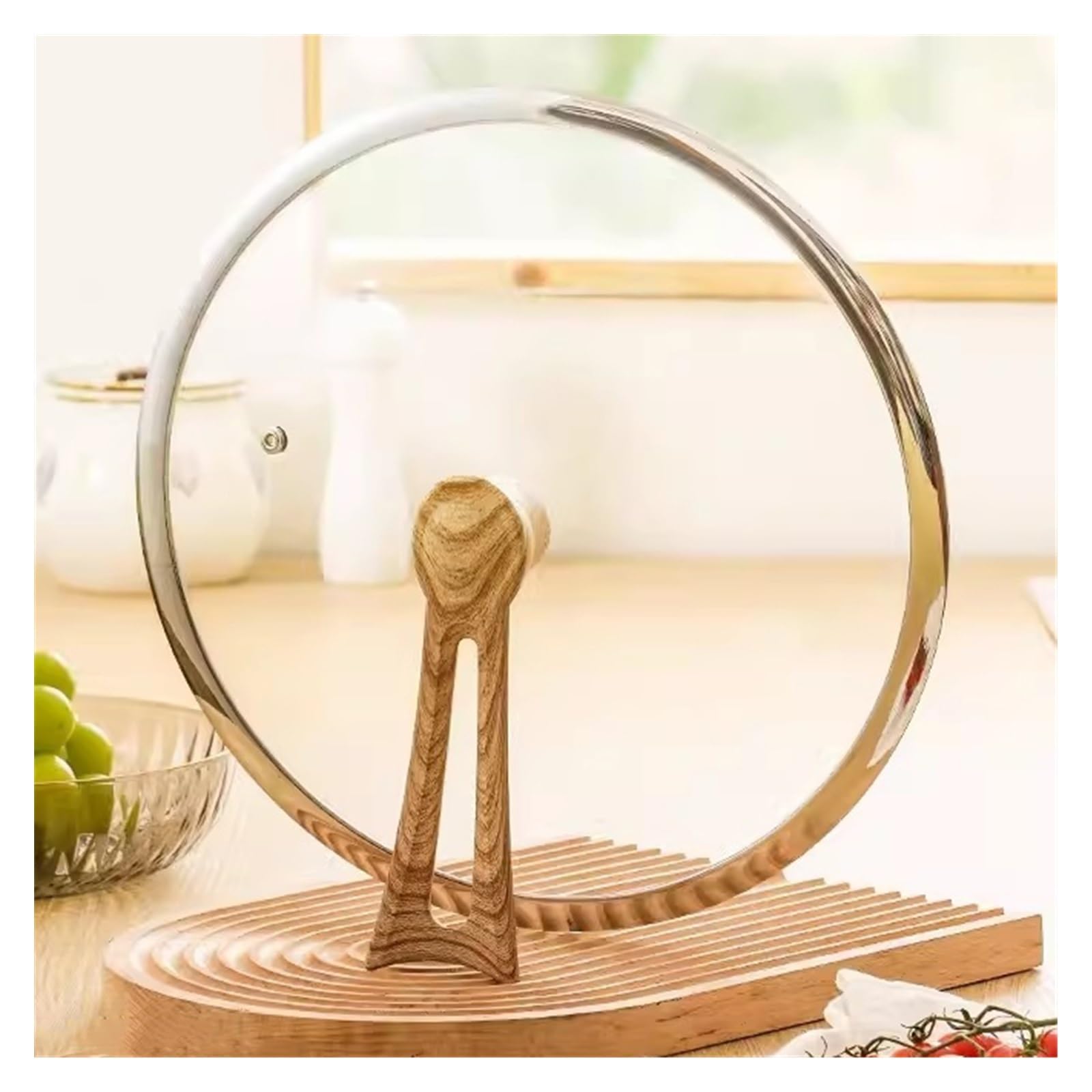 Tapa Universal De Vidrio para Sartenes, Cubierta De Vidrio Templado Grueso para Uso Doméstico, Compatible con Sartenes, Woks, Tapas De Repuesto para Sartenes(Un color-32cm)