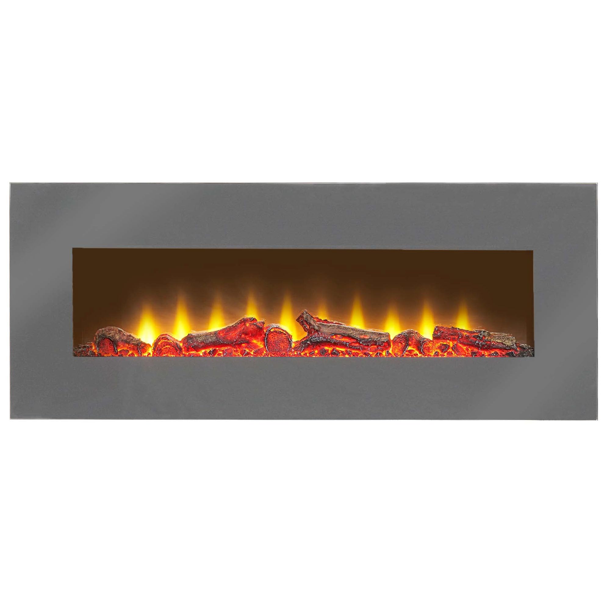 Sureflame WM-9505 elektryczny kominek ścienny z pilotem zdalnego sterowania, kolor szary, 107 cm