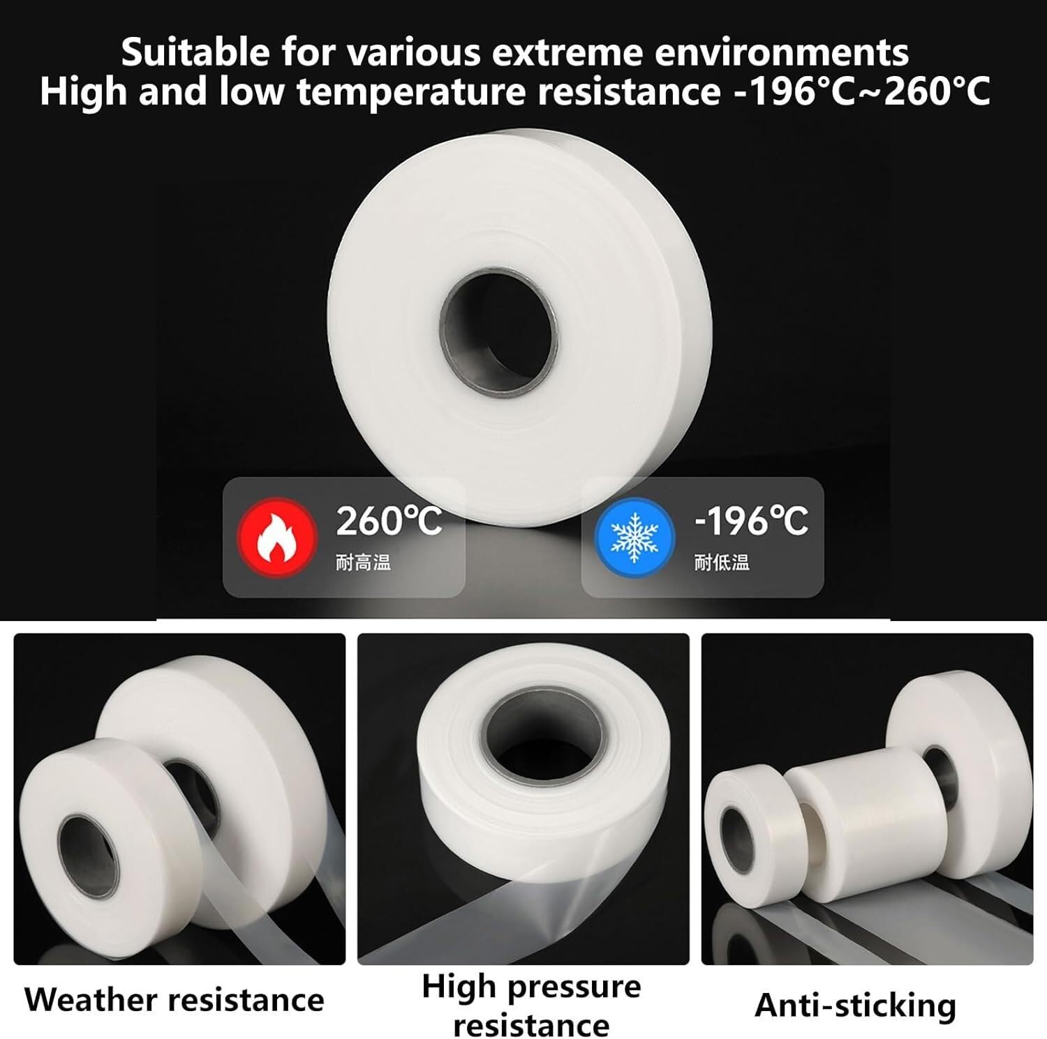 Teflon-Ptfe-Folienrolle, 1 m, 0,08–1 mm, antihaftbeschichtete Hochtemperatur-Isolierfolie, ideal for Abdichtung, Maschinenwartung, Laborarbeiten und Handwerk