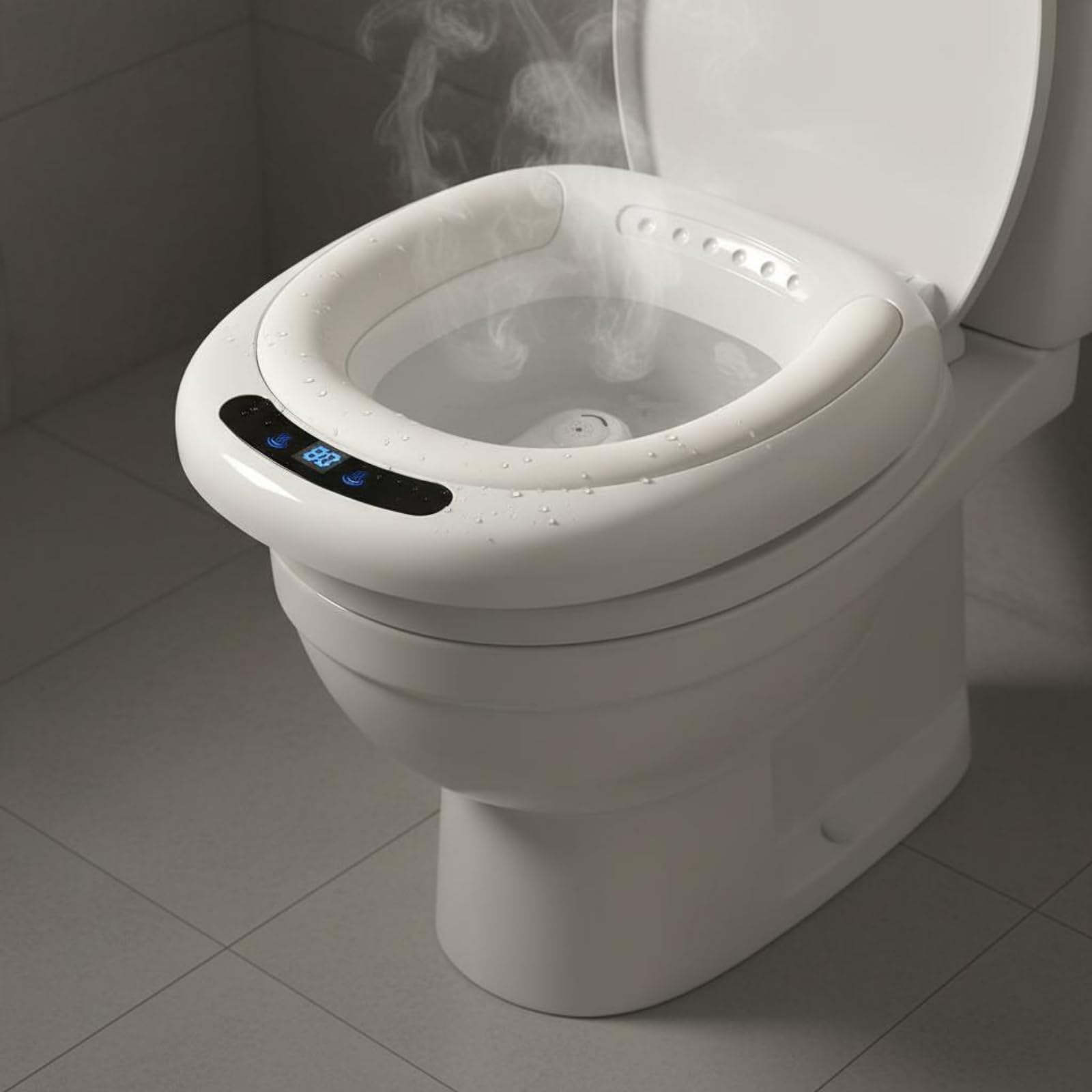 Donna Elettrico per Seduta con Spruzzo Automatico Bacinella per Igiene Intima Lavaggio Detersione Materiale PP PVC Controllo Facile Adatto a Casa, Cammello Caldo, PVC