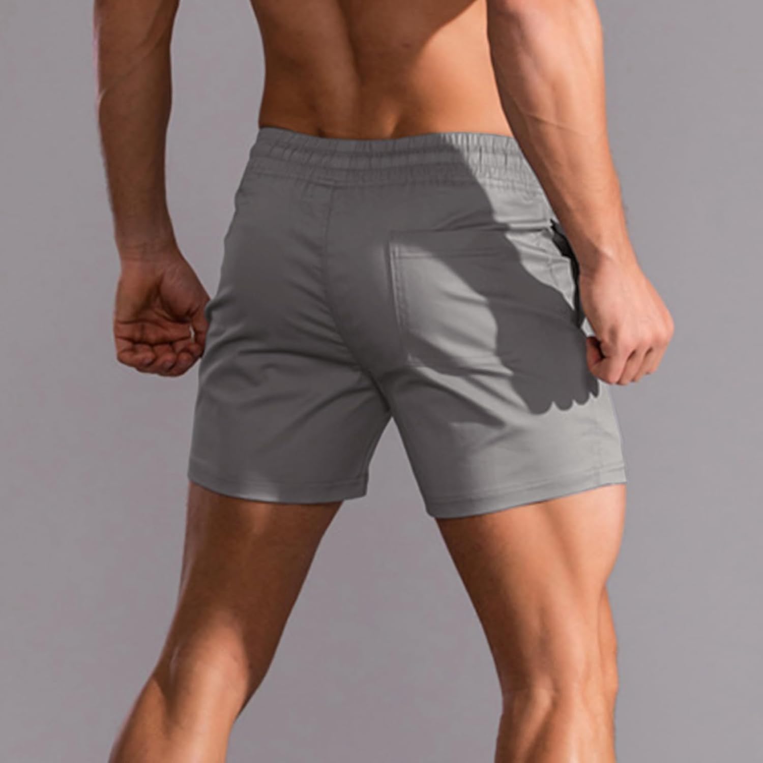 Mens 5" Shorts Cotton Casual Classic Fit Elastic Waist Summer Daily Wear Workout Short - Image 4