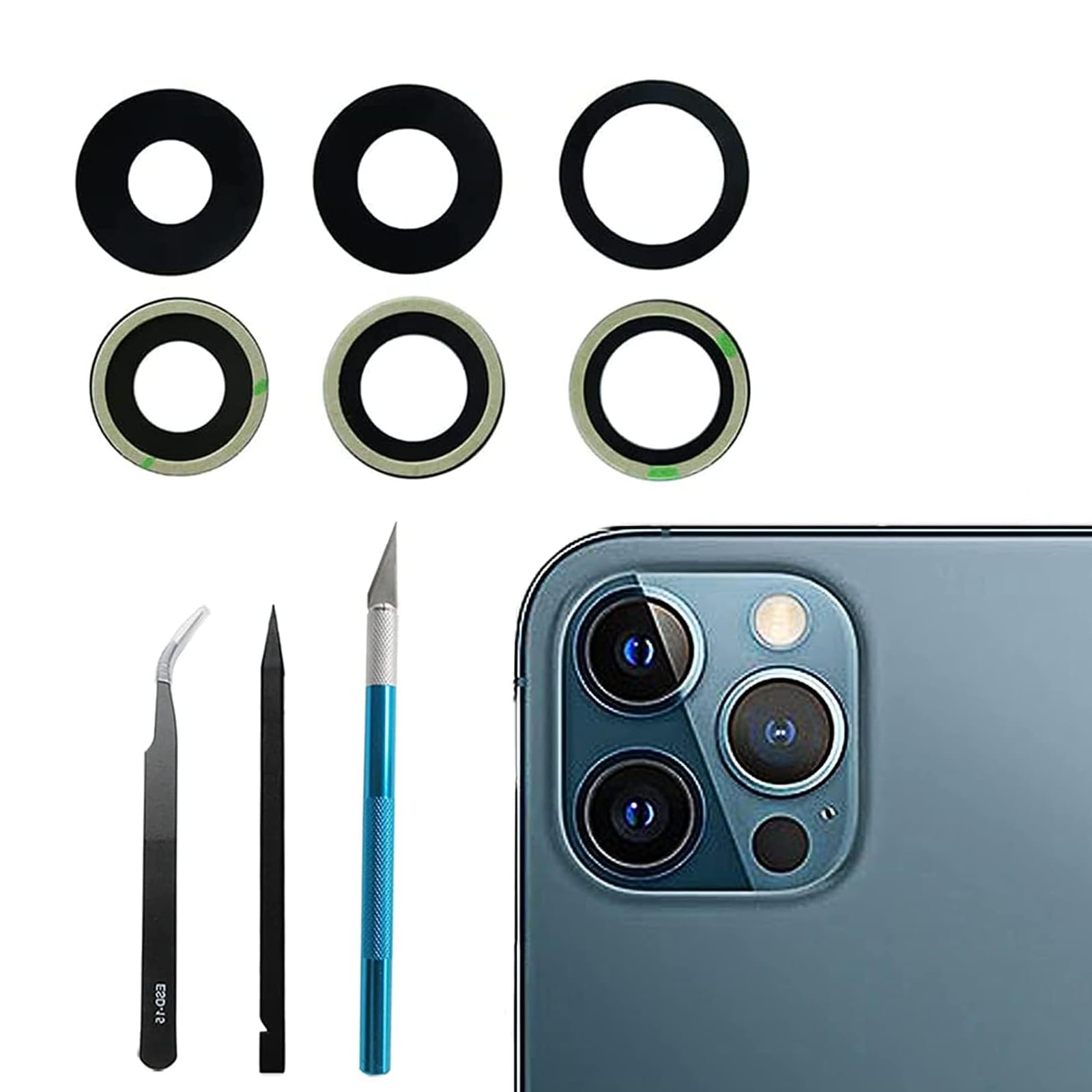 Kit Di Sostituzione Fotocamera Posteriore Per IPhone 12 – Modulo 12 MP Con Vetro Di Protezione E Strumenti Di Installazione