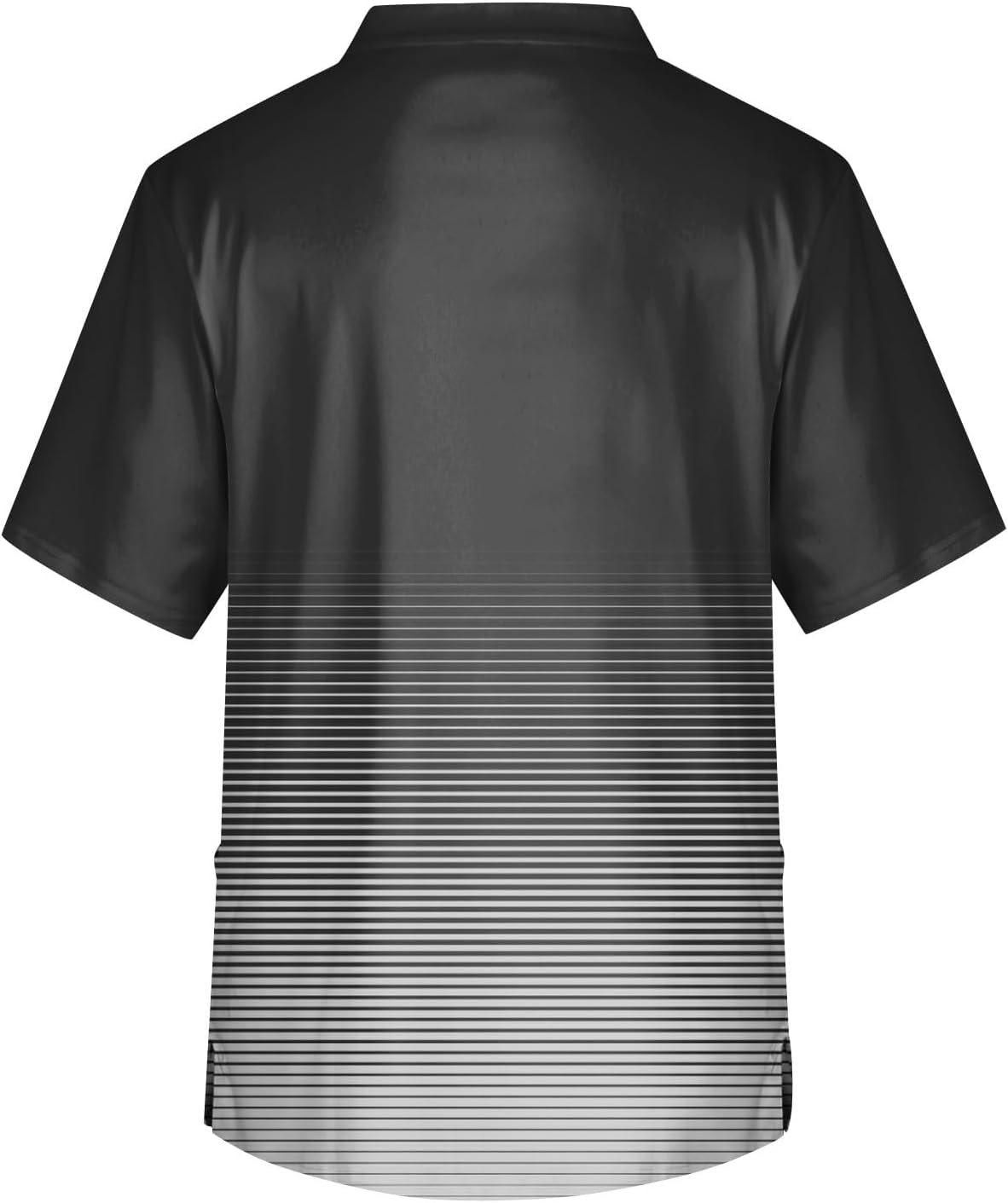 Men's Gradient Color Scrubs Top Short Sleeve Spring Summer Uniform Work Shirts with Pockets