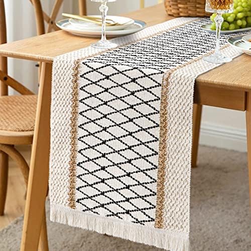 VHC Brands Sawyer Mill Table Runner Farmhouse Stripe Textured Cotton