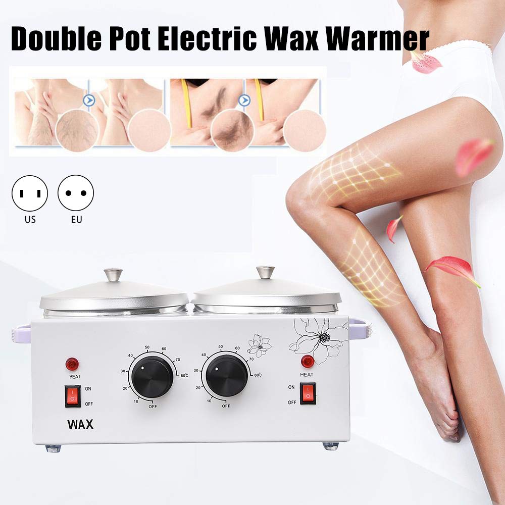 Scaldacera Cera Depilazione, Doppio Vaso Scalda Cera Professionali Elettrico, Temperatura Regolabile, Wax Warmer Heater